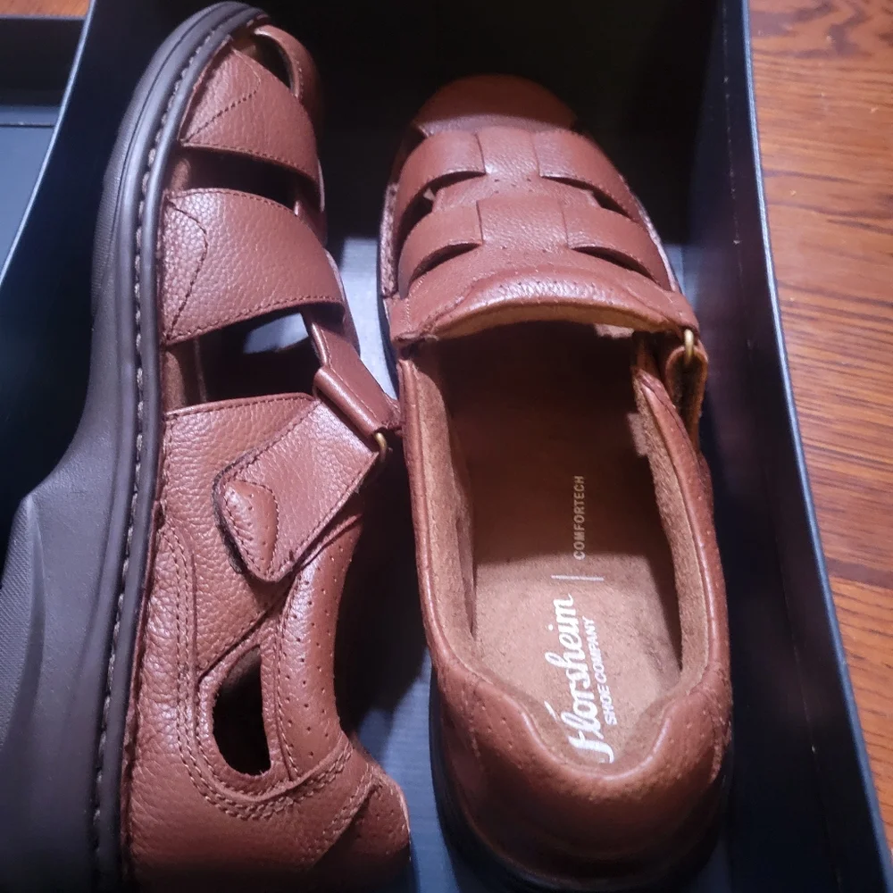 Florsheim NEW Edgewater Brown‎ Leather Sandals Mens Size 12